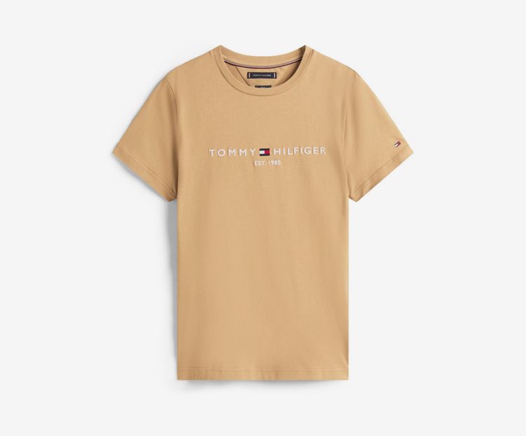 Tommy Hilfiger Organic Cotton Beige Logo T-Shirt RRP £45