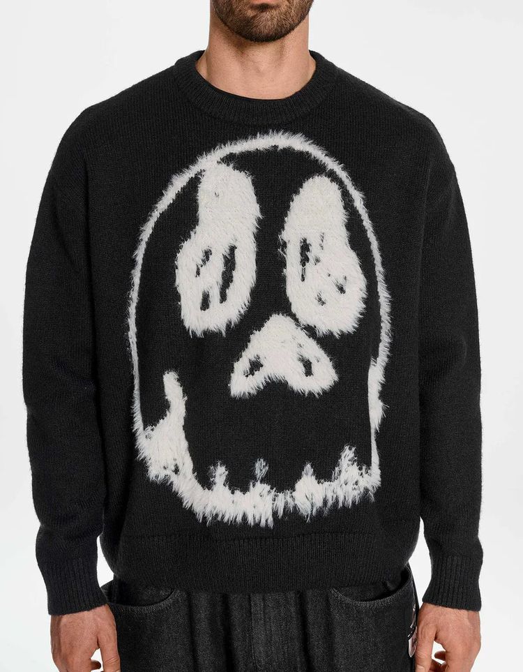Y-3 Black Chito Graphic Knitted Sweater image 4