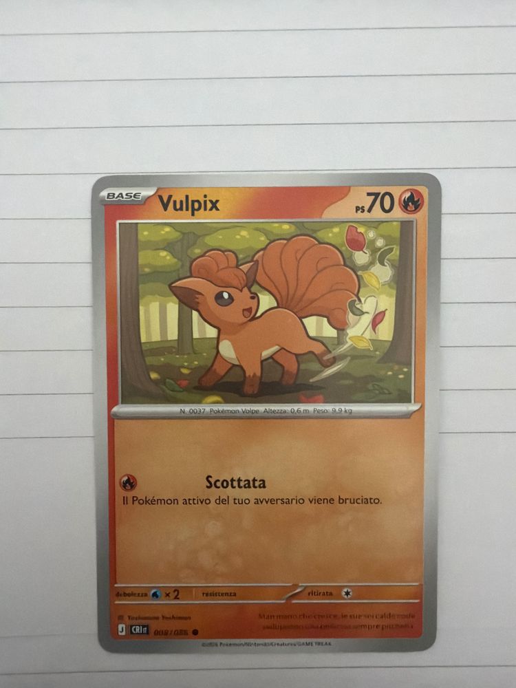 Vulpix Pokémon Card imagen 1
