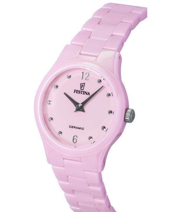Festina Ceramic Pink Dial Quartz F20751-2 Women's Watch obraz 4