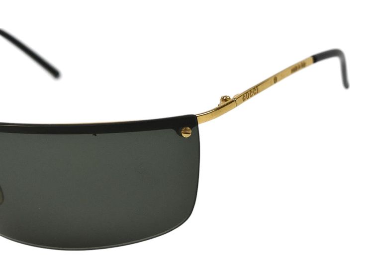 Gucci Dark Navy Blue Gold Strass Rhinestone Logo Rimless Sunglasses GG2653 6
