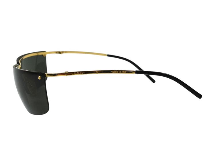 Gucci Dark Navy Blue Gold Strass Rhinestone Logo Rimless Sunglasses GG2653 7