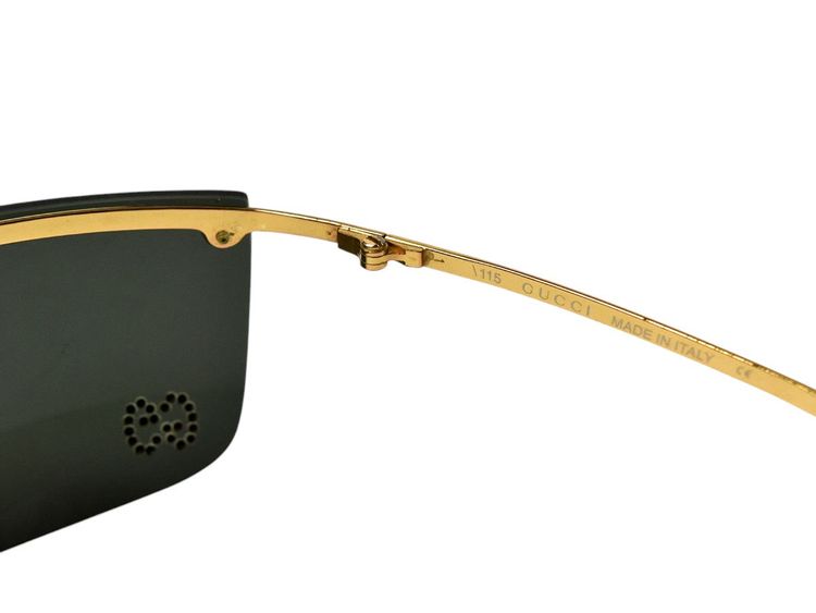 Gucci Dark Navy Blue Gold Strass Rhinestone Logo Rimless Sunglasses GG2653 5