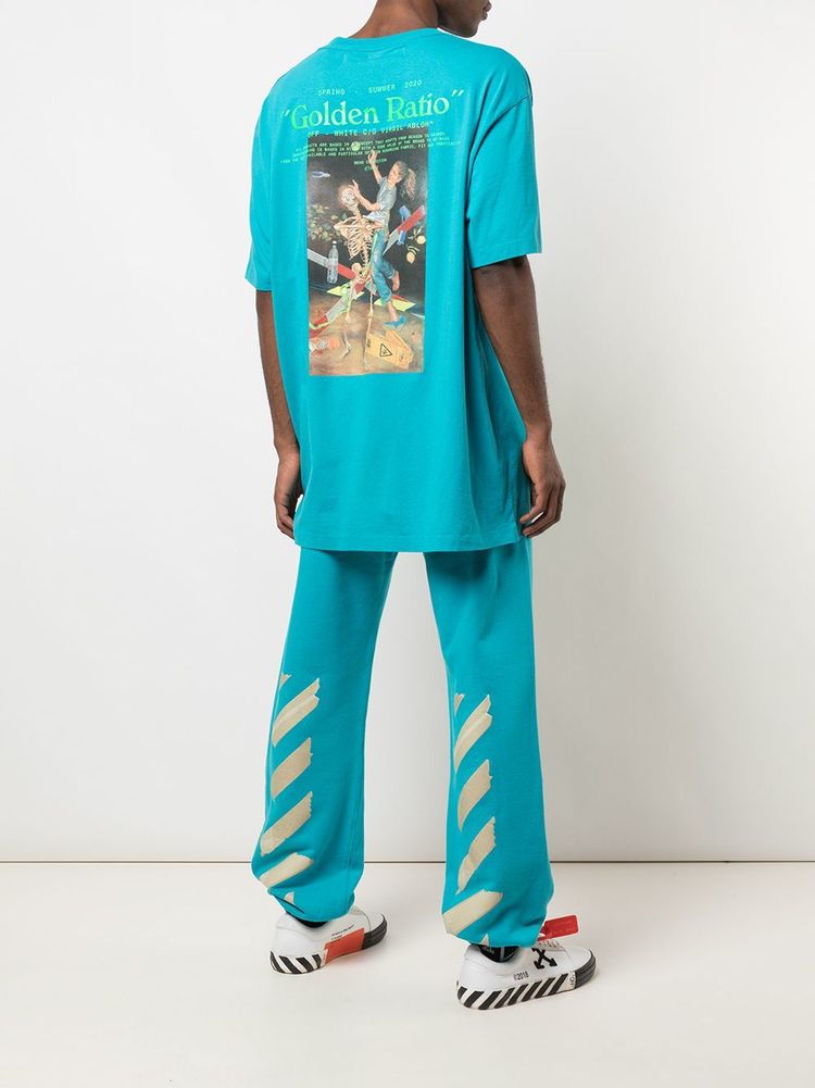 Off-White Blue Pascal Painting Golden Ratio Logo Oversized T-Shirt 3