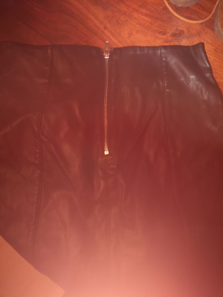 Brown Leather Skirt image 2