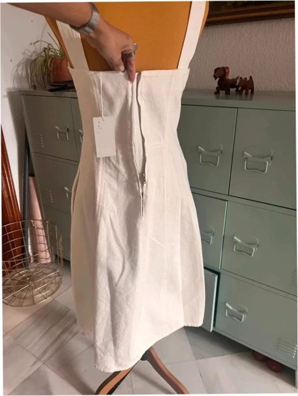 COS COS – White Cotton Square-Neck Midi Dress – Size EU 40 Zip Needs Repair - New With Tags 79€ product image