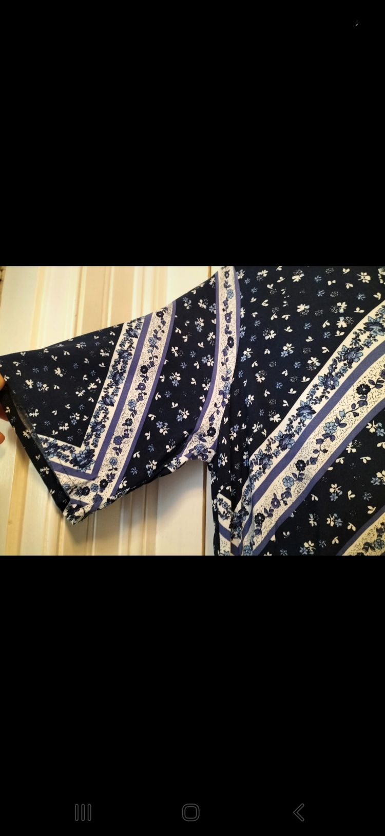 Principles Blue & White Floral Calf Length Short Sleeve Dress - Size 16 image 5