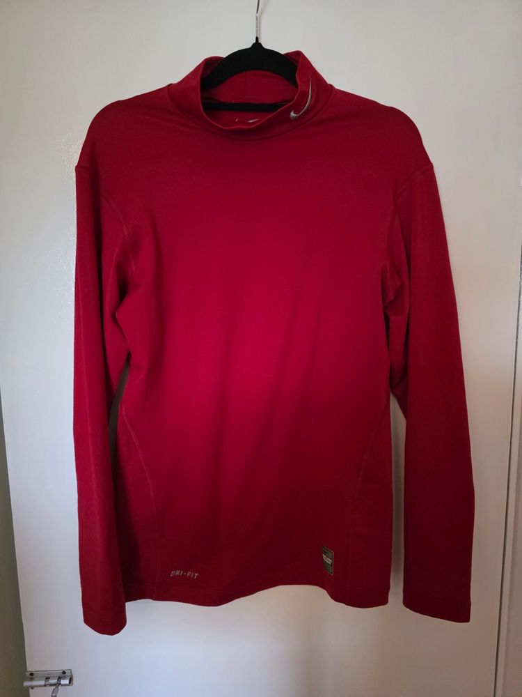 Nike Pro Combat  Red Long Sleeve Top