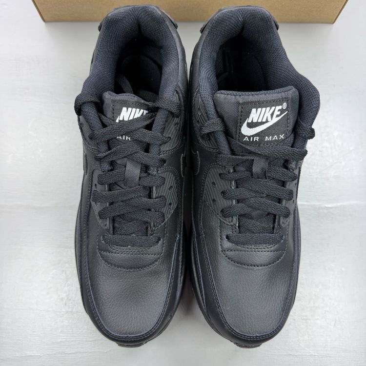 Nike Air Max 90 Size UK 5.5 LTR Leather Triple Black GS Kids Trainers CD6864-001 image 7