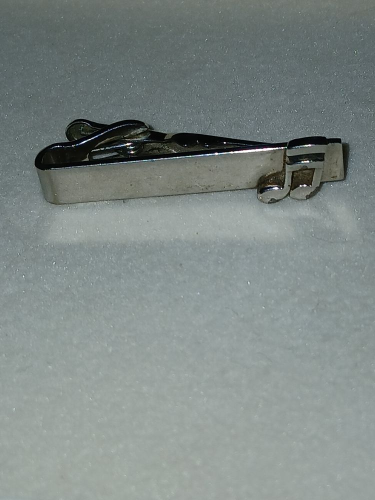 Vintage Swank Silver Tone Musical Note Tie Clip 🎵 image 1