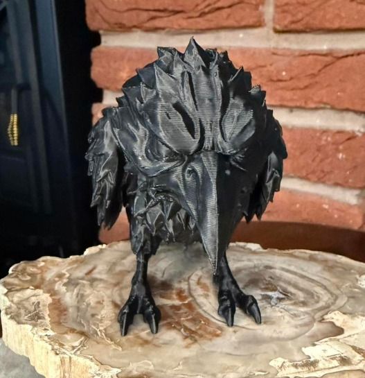 Black Bird Figurine Sculpture image 1
