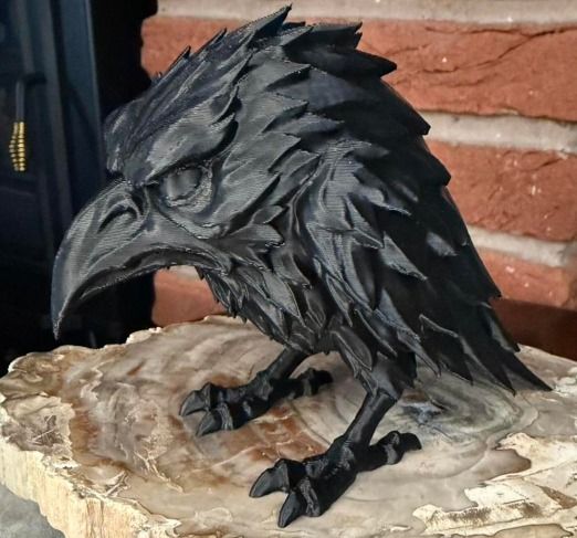 Black Bird Figurine Sculpture image 2