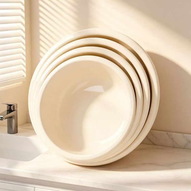 Cream Plastic Wash Basins image 3