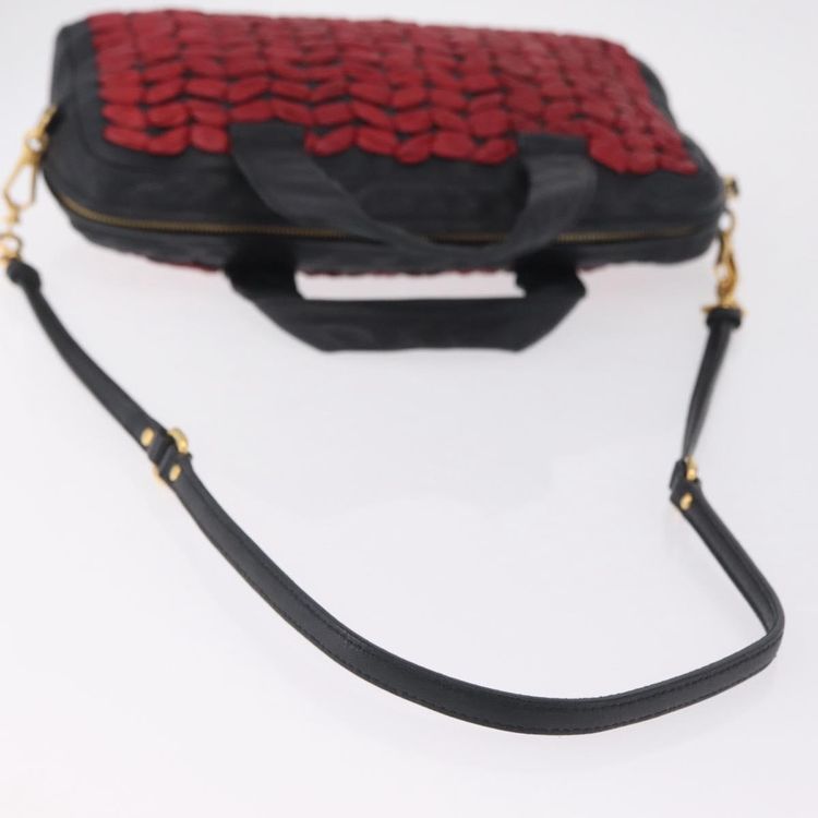 Miu Miu Hand Bag Leather 2way Black Gold Tone Auth 210983V - Jerrillo image 10
