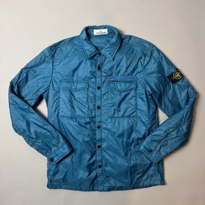 Stone Island Blue Micro Rip Stop Quilted Overshirt - XL