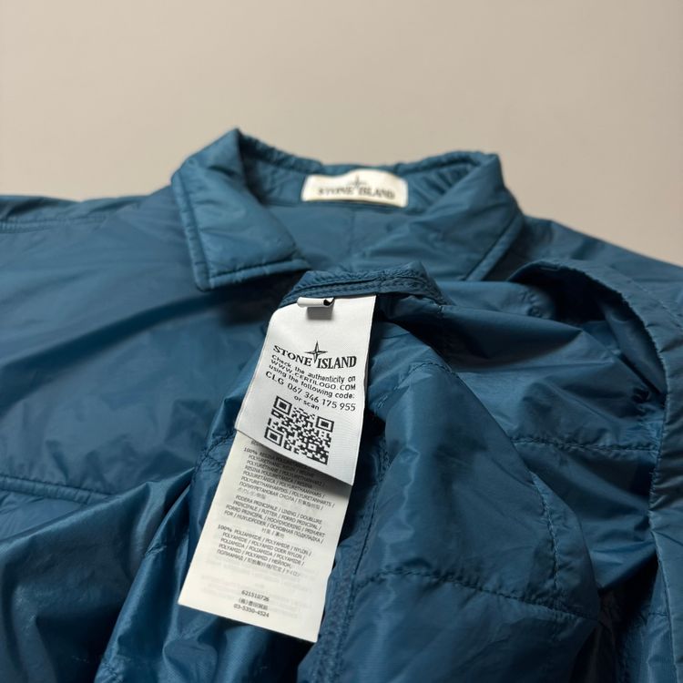 Stone Island Blue Micro Rip Stop Quilted Overshirt - XL image 4