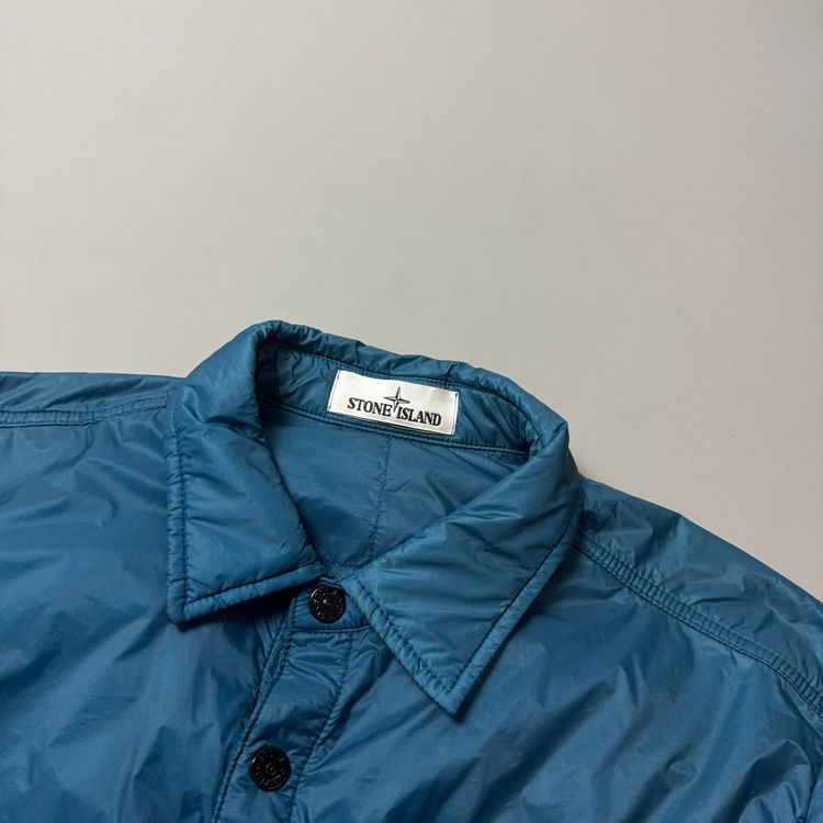 Stone Island Blue Micro Rip Stop Quilted Overshirt - XL image 3