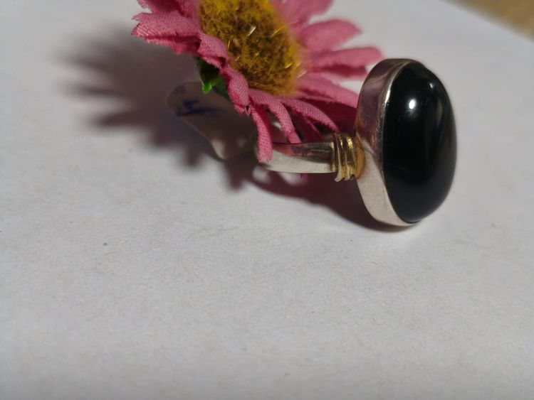 Anillo plata de LEY 925 - ONIX - TALLA EUROPEA 14 obraz 2