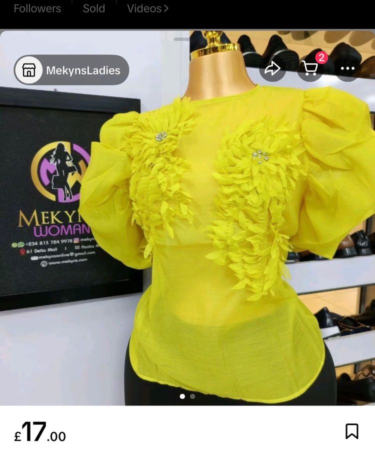 Yellow Blouse With Puff Sleeves And Floral Appliques