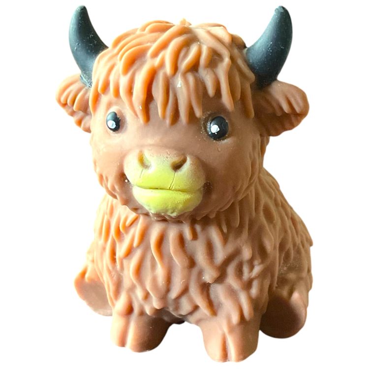 Angus Mcsquish The Wee Highland Coo Squishy Toy - Dark Brown image 1