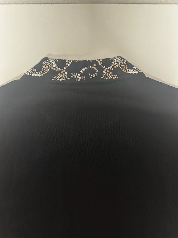 Versace Black Polo Shirt With Embellished Collar image 10