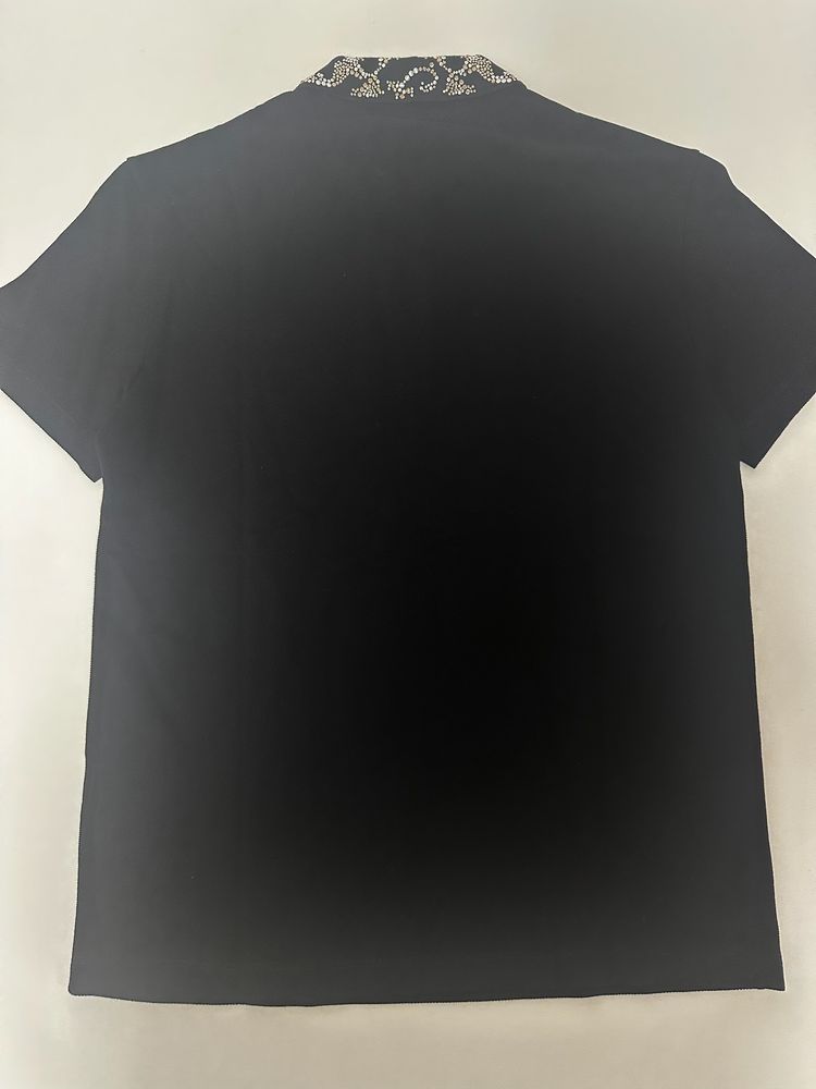 Versace Black Polo Shirt With Embellished Collar image 9