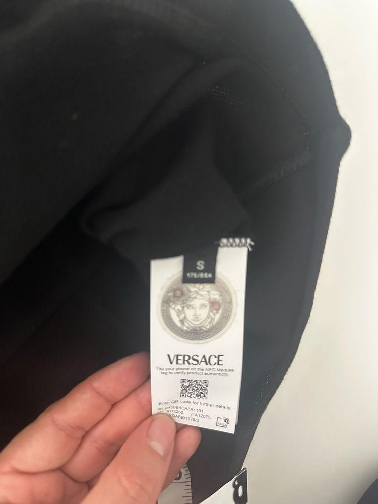 Versace Black Polo Shirt With Embellished Collar image 8
