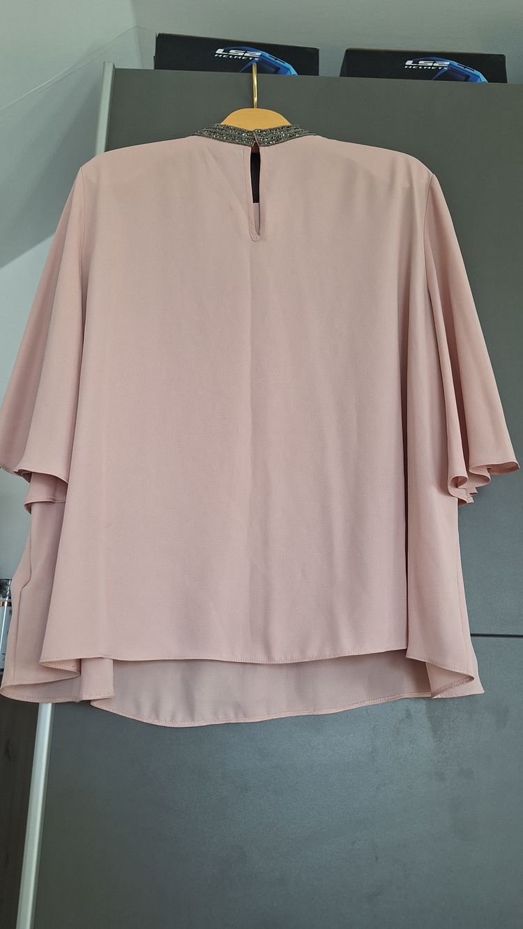 Primark Pink Blouse With Beaded Neckline 4