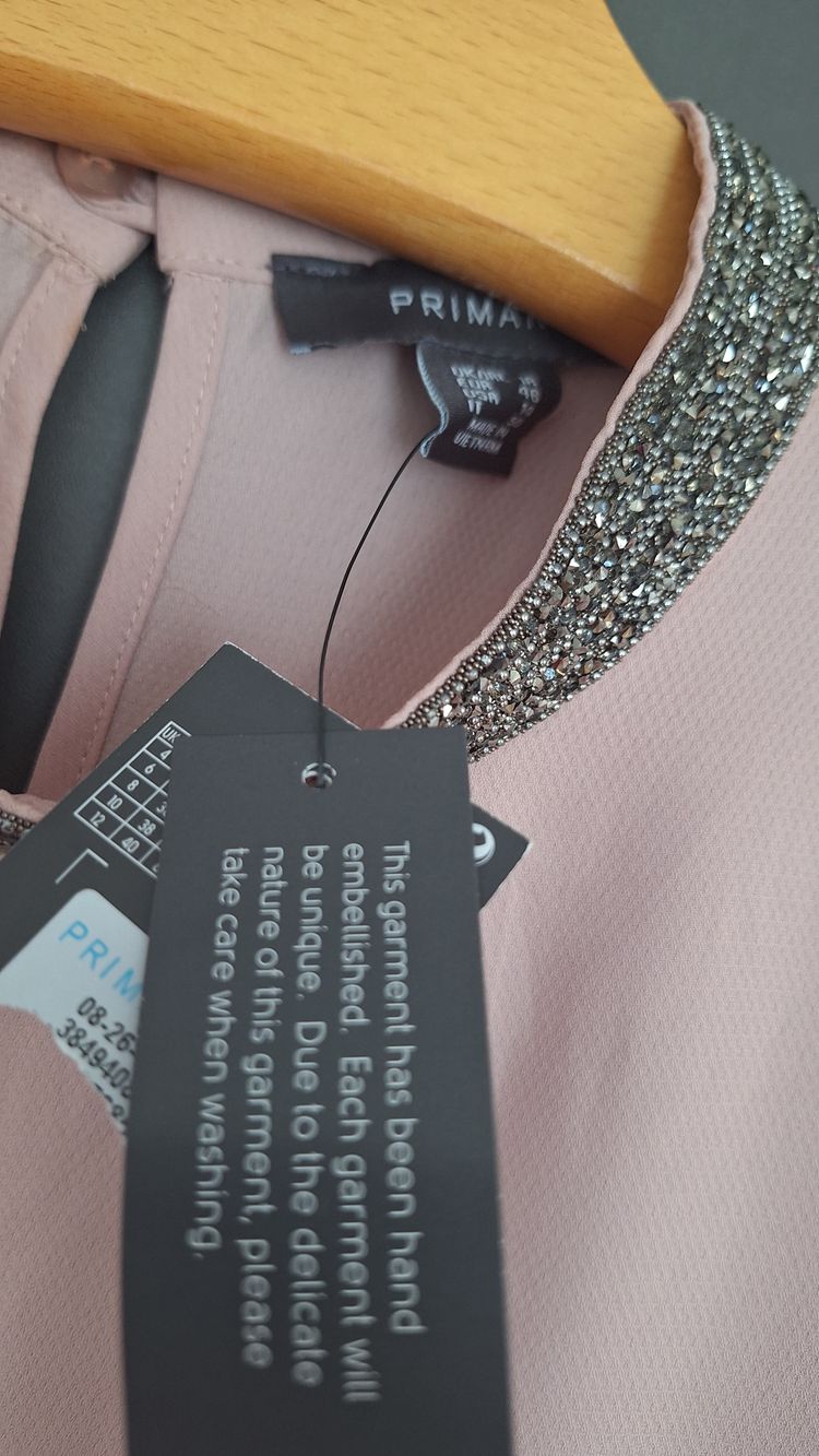 Primark Pink Blouse With Beaded Neckline 5