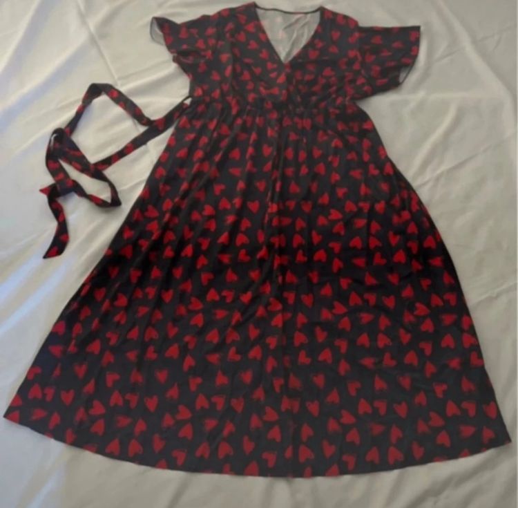 SHEIN black dress with red heart pattern product image