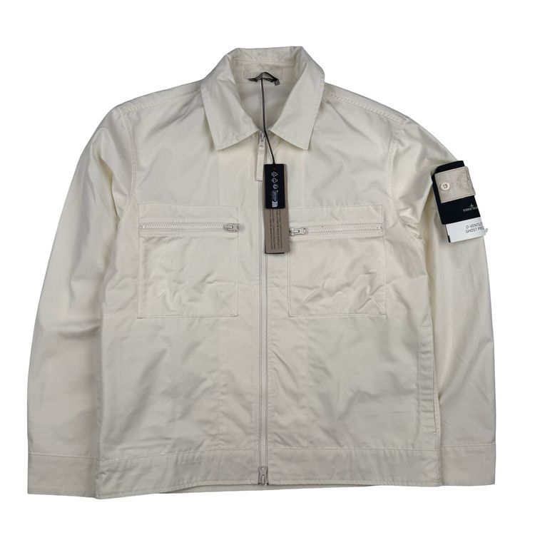 Stone Island 2024 Ivory O-Ventile Ghost Piece Overshirt - Small