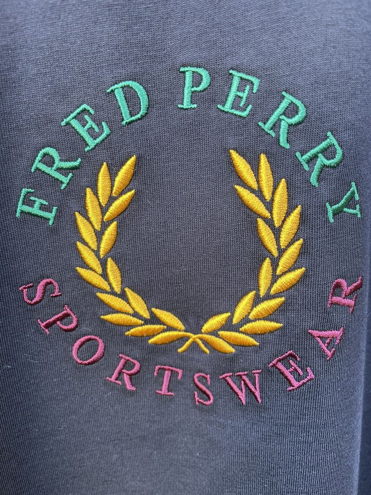 Fred Perry Sportswear Embroidered Logo Ringer T Shirt Tee Navy Small Brand New image 2