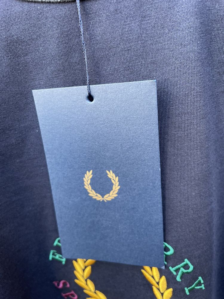 Fred Perry Sportswear Embroidered Logo Ringer T Shirt Tee Navy Small Brand New image 4
