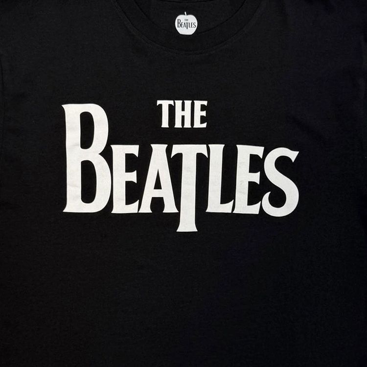 The Beatles Drop T Band Logo Mono T Shirt image 2
