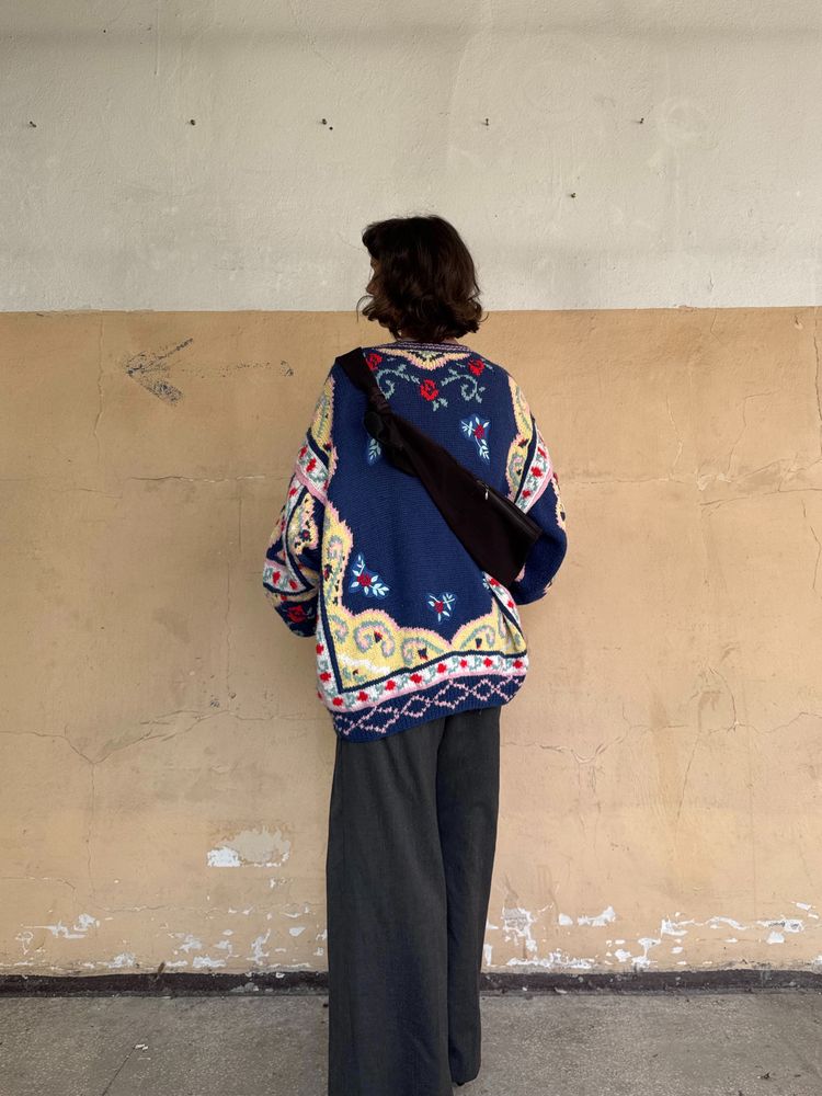 colorful patterned cardigan image 6