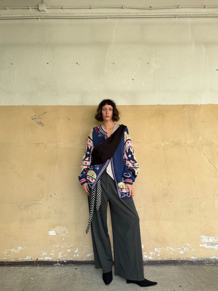 colorful patterned cardigan image 4