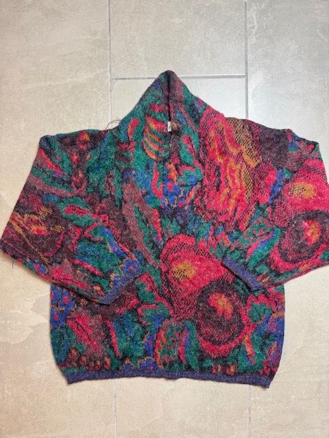 Multicolor Patterned Sweater With Hood image 1
