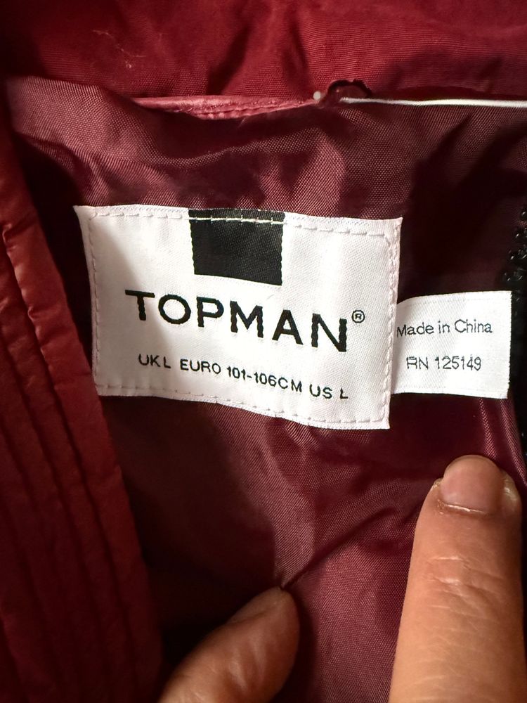 Topman Red Puffer Jacket image 2