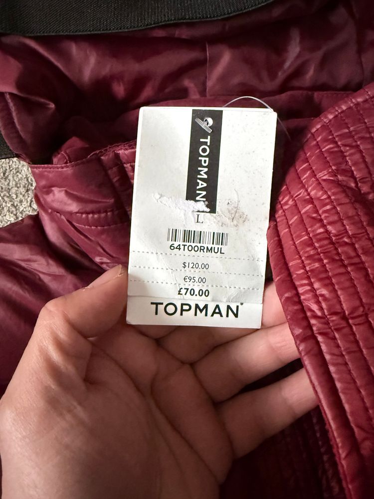 Topman Red Puffer Jacket image 3