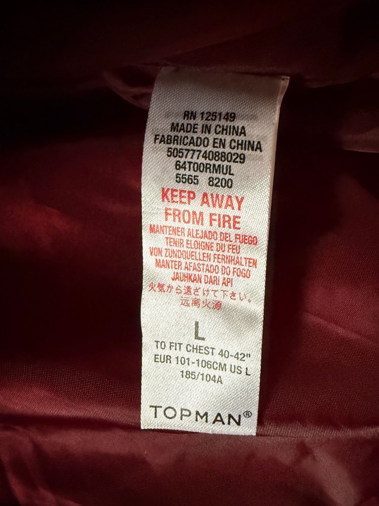 Topman Red Puffer Jacket image 4