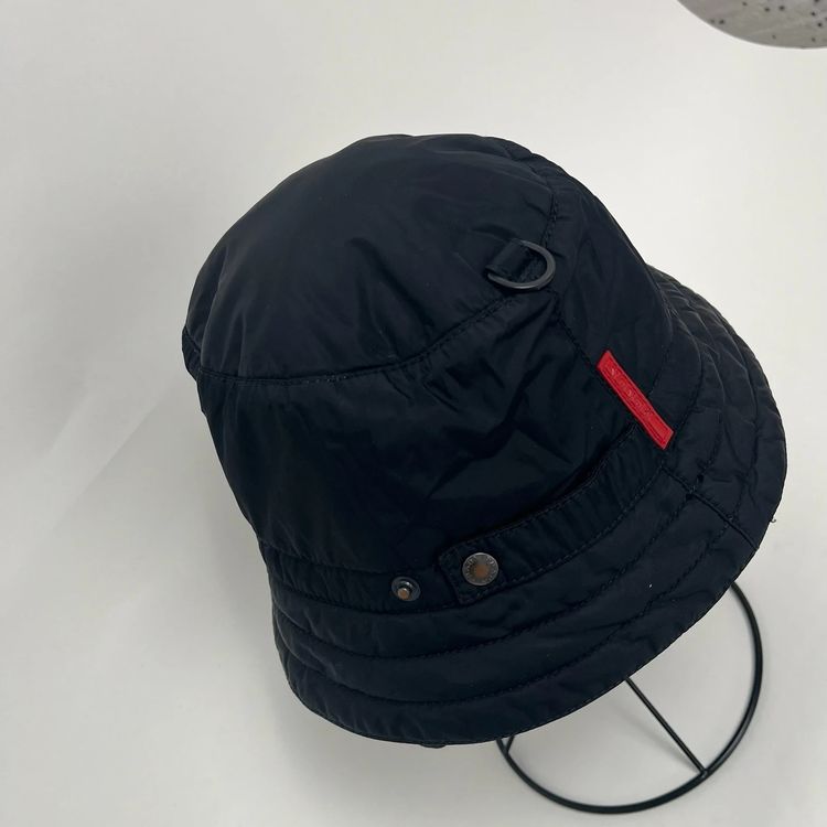 Prada Sport 00’s Black Nylon Bucket Trapper Hat - M imagen 2