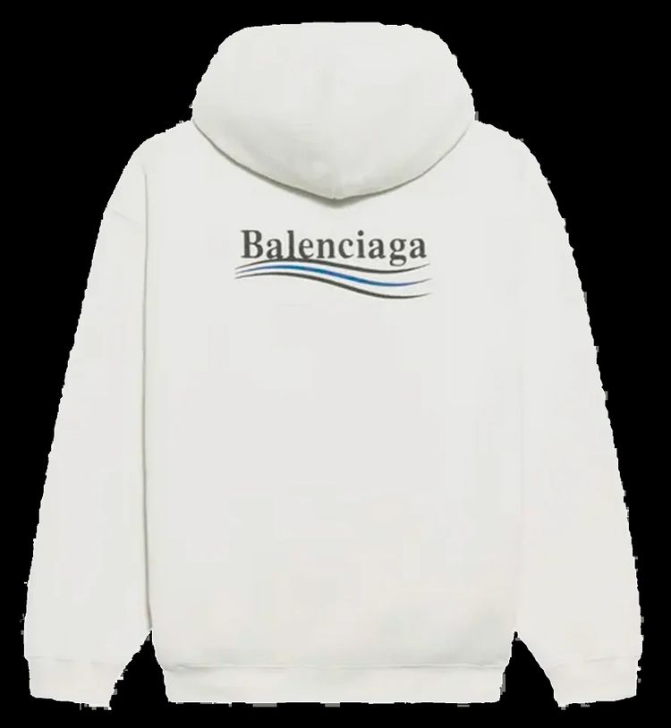 Balenciaga Political Campaign Logo Hoodie White imagen 1