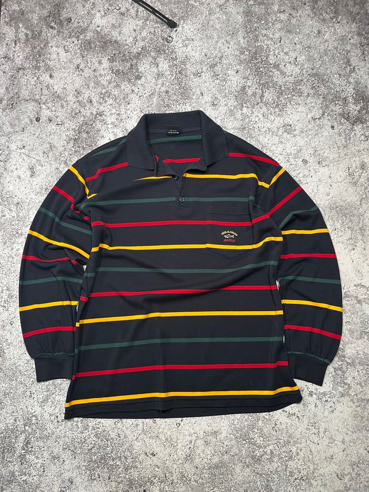 Paul & Shark Paul & Shark Striped Long Sleeve Polo Shirt product image
