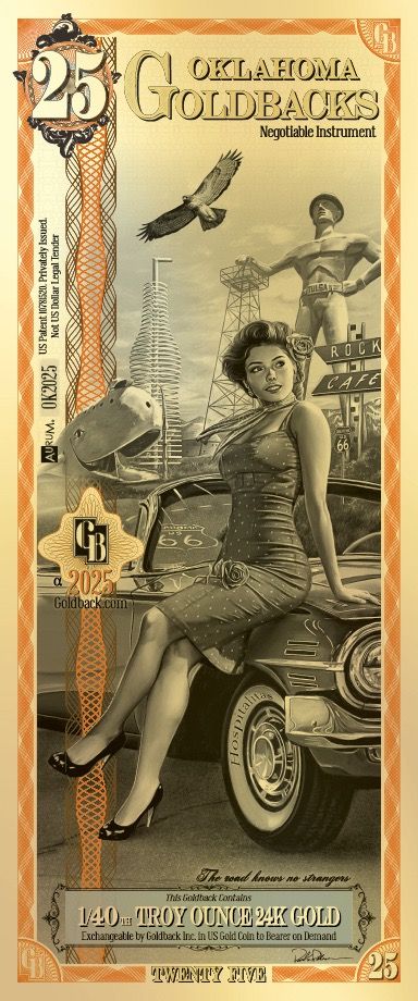 Other Oklahoma Goldbacks 25 Gold Note product image