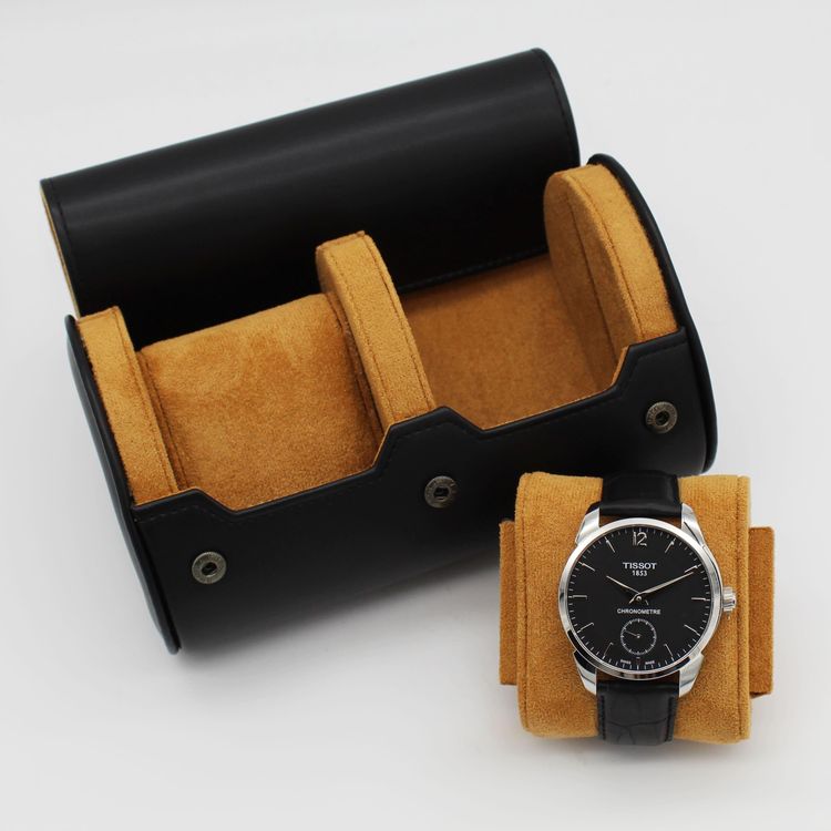 Other 2 Slot Watch Roll Travel Case PU Leather Light Brown Colour Personalised product image