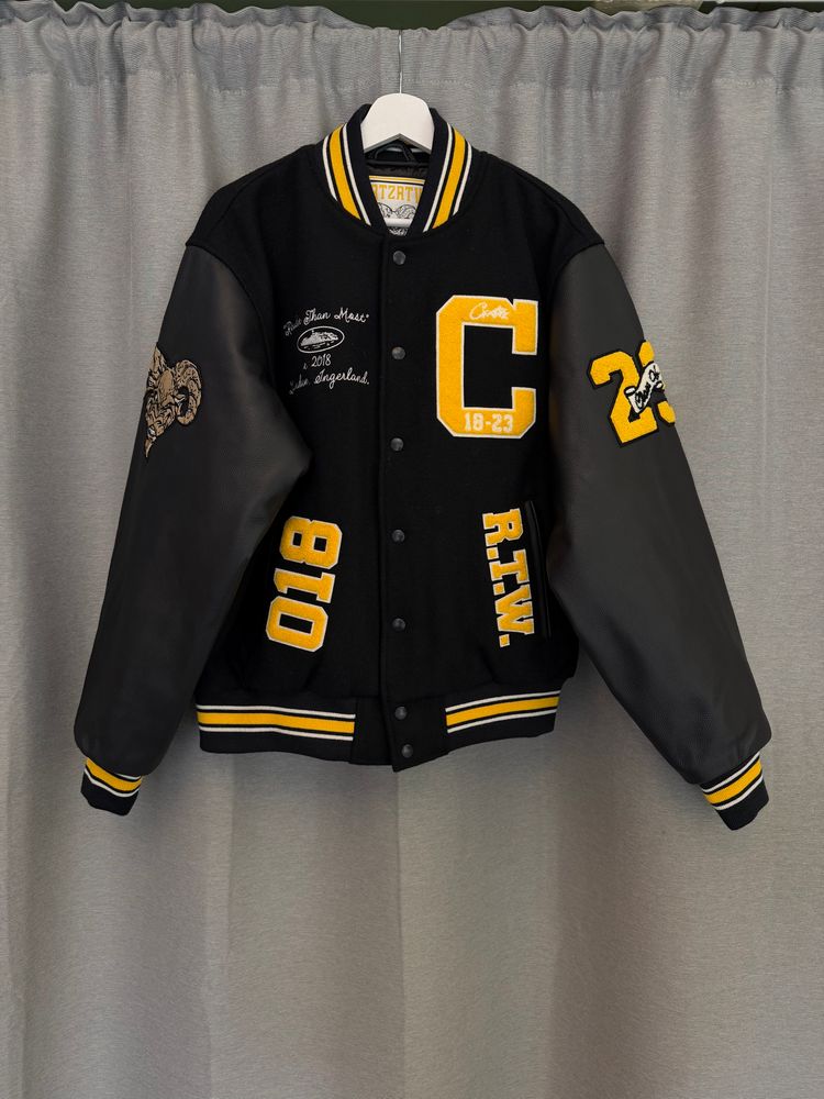Corteiz Leather Varsity Jacket 