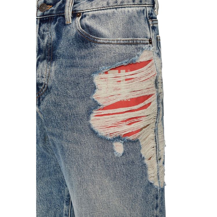 DIESEL 1955 09E10 Mens Denim Jeans Distressed Regular Fit Straight Ripped Jeans 8