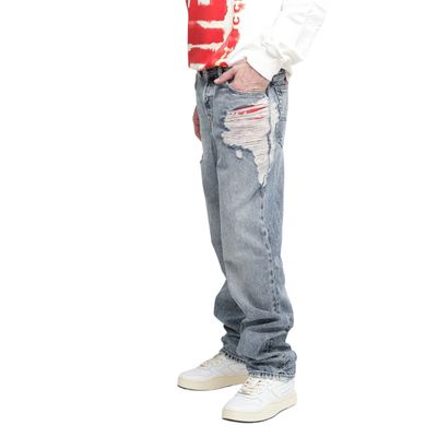 DIESEL 1955 09E10 Mens Denim Jeans Distressed Regular Fit Straight Ripped Jeans 3