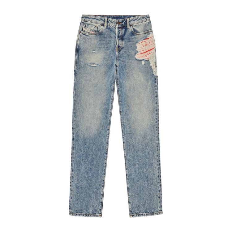 DIESEL 1955 09E10 Mens Denim Jeans Distressed Regular Fit Straight Ripped Jeans 2
