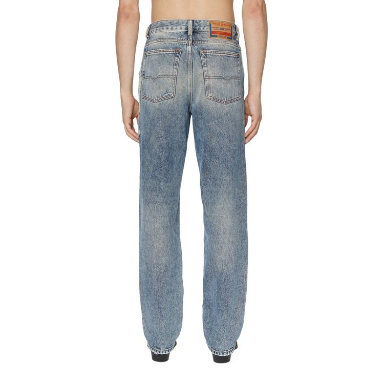 DIESEL 1955 09E10 Mens Denim Jeans Distressed Regular Fit Straight Ripped Jeans 5